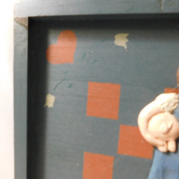 Vintage Miniature Milk Bottles with Crate Farm Girl on Wood Checkerboard - Picture 5 of 6